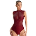 thumbnail image 1 of Zaldita Women Sparkly Rhinestones Dance Ballet Leotard for Adult Gymnastic Figure Skating Dancewear Burgundy S, 1 of 7