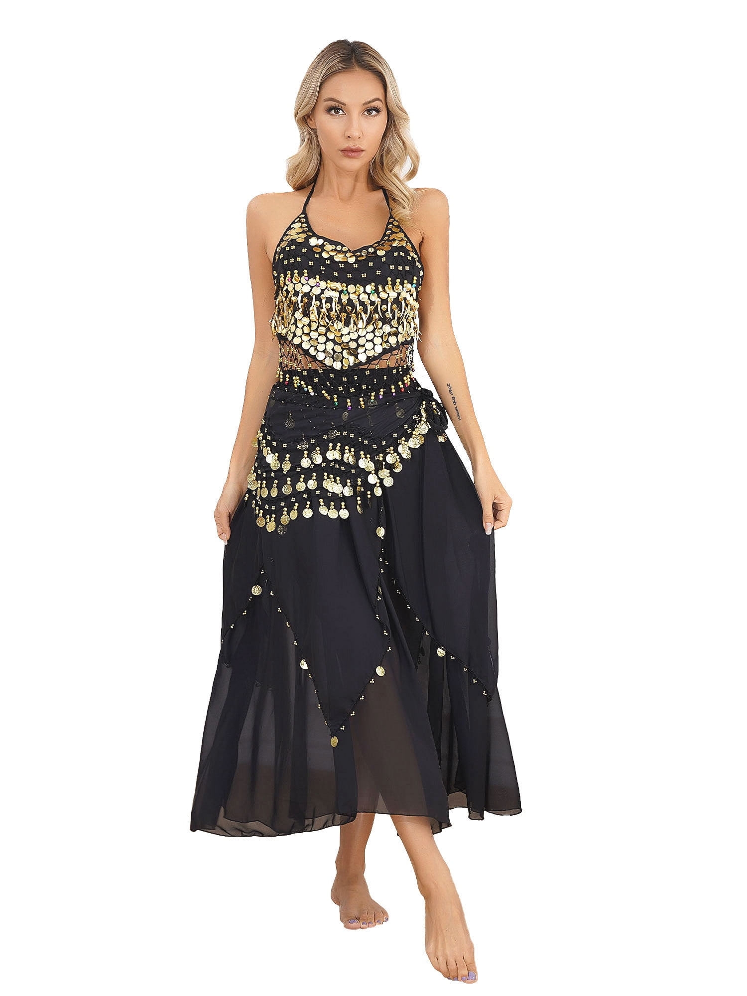 Zaldita Women's Belly Dance Dress Set Belly Crop Top and Dancing Skirt — free download