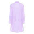 thumbnail image 1 of Zaldita Women's Chiffon Open Front Long Sleeve Sheer Bolero Shrugs Loose Casual Cardigan Lavender L, 1 of 5