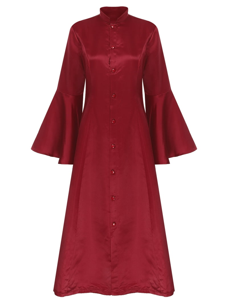 burgundy church dress For Her Print Women 82140C-Maroon Available in stunning Burgundy color Zaldita Women's Church Clergy Dress