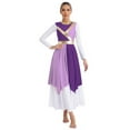thumbnail image 1 of Zaldita Women's Color Block Praise Dance Tunic Irregular Hem Worship Liturgical Dance Dress Purple&Light Purple M, 1 of 7