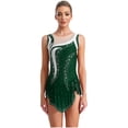 thumbnail image 1 of Zaldita Women's Figure Skating Dress Sleeveless Round Neck Rhythmic Dance Gymnastics Leotard Green S, 1 of 7