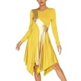 thumbnail image 1 of Zaldita Women's Long Sleeve Asymmetrical Praise Dance Church Worship Lyrical Dancewear Yellow XL, 1 of 7