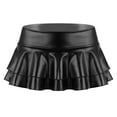 thumbnail image 1 of Zaldita Women's Shiny Metallic Mini Skirt Latex Pleated Micro Skater Skirt Rave Party Nightout Clubwear Black M, 1 of 7