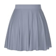 thumbnail image 1 of Zaldita Women's Versatile Mini Skater Skirt Plain Pleated Casual Mini Skirt Stretchy Flared Mini Skirt Grey One Size, 1 of 7