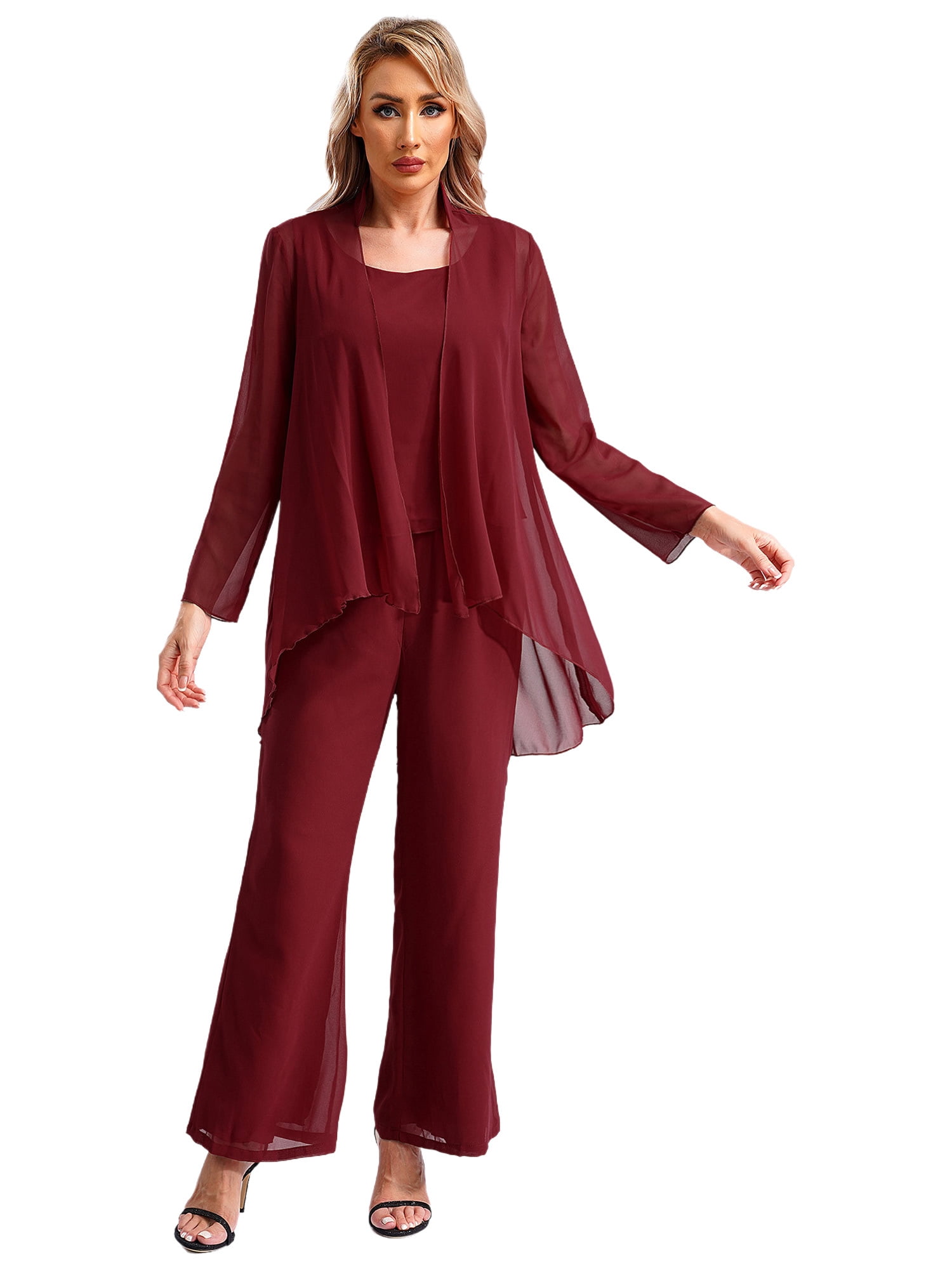 womens burgundy dress suit SoloveDress Women's 2 Piece Burgundy Solid Suit Shawl Lapel Single ... Burgundy / US 0