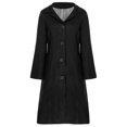 thumbnail image 1 of Zaldita Women's Winter Wool Blend Overcoat Jackets Lapel Single-Breasted Long Trench Pea Coat Black L, 1 of 5