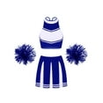 thumbnail image 1 of Zaldita Womens Cheerleading Outfits Sleeveless Crop Top with Pleated Skirt Pom Poms B Royal Blue S, 1 of 6