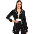 thumbnail image 1 of Zaldita Womens Circus Ringmaster Halloween Outwear Velvet Steampunk Victorian Tailcoat Jacket Black 3XL, 1 of 7