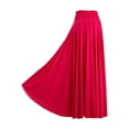 thumbnail image 1 of Zaldita Womens Long Full Circle Flamenco Skirt Solid Color Ruffle Ballroom Dance Performance Skirt Hot Pink L, 1 of 6