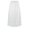 thumbnail image 1 of Zaldita Womens Long Satin Half Slip Elastic Waist Lace Trim Underskirt Petticoat for Under Dresses White 3XL, 1 of 7
