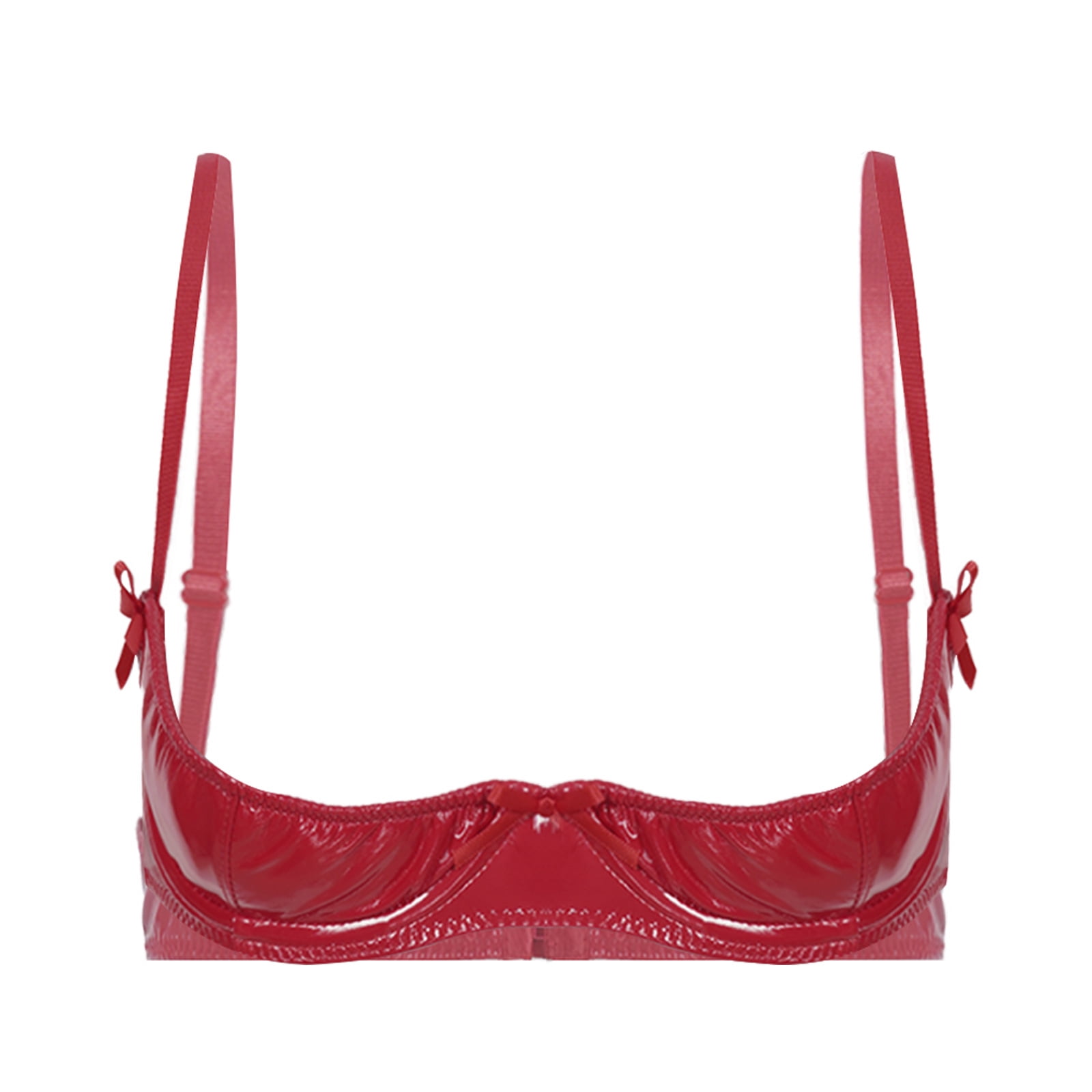 red pvc bralet