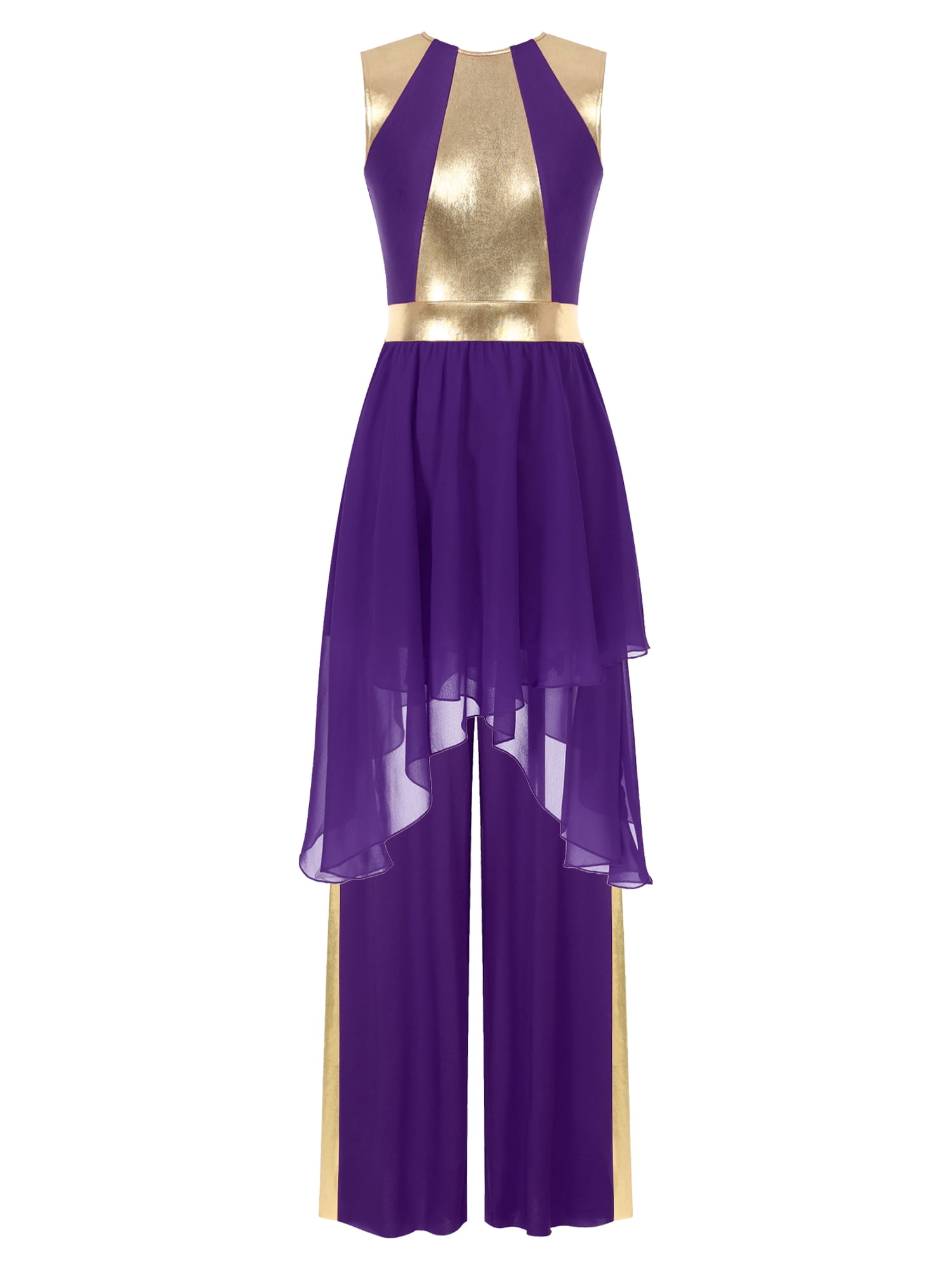 Zaldita Womens Praise Dance Outfit Metallic Patchwork Tunic Overlay ...