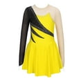 thumbnail image 1 of Zaldita Youth Girls Shiny Sequins Long Sleeve Figure Ice Skating Gymnastic Ballet Dance Leotard Dress Dancewear Costume Yellow 16, 1 of 5