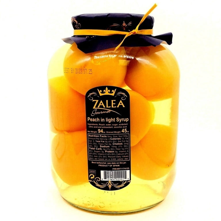 Zalea, Whole Peaches, 94 Ounce Jar, in Light Syrup - Walmart.com