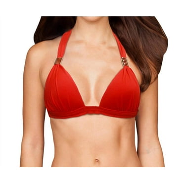 Zali Plunge Triangle Halter Bikini Top