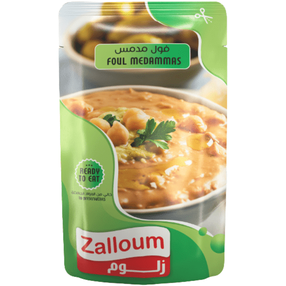 Zalloum - Foul Medammas, Ready to Eat Fava Bean Dip, No Preservatives, 4.76 oz (135g)
