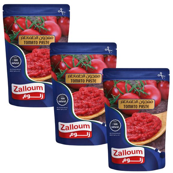 Zalloum - Tomato Paste, All Natural, Preservatives Free, 135g (3 Pack)