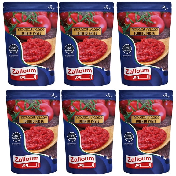Zalloum - Tomato Paste, All Natural, Preservatives Free, 135g (6 Pack)