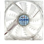 Zalman F1 Shark Fin 80mm LED Case Fan, 2000 RPM Silent High Airflow PC Fan, EBR Bearing, Silicon Mounting Pin (Blue LED)