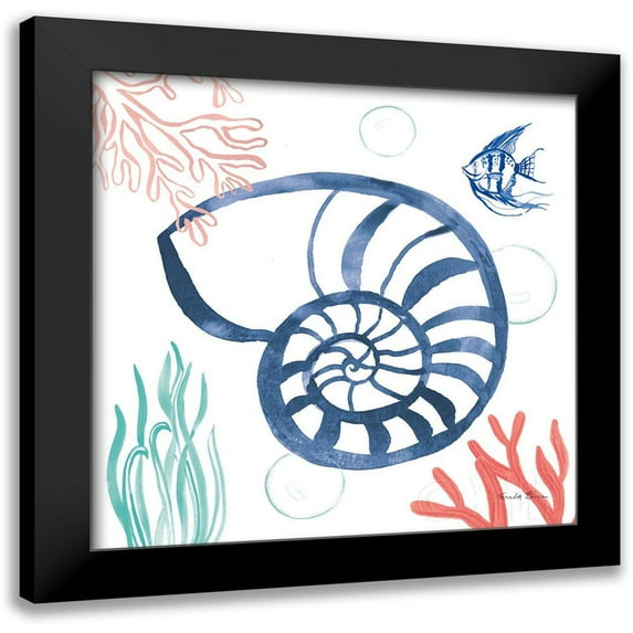 Zaman, Farida 12x12 Black Modern Framed Museum Art Print Titled - Coastal Jewels I Coral Cove