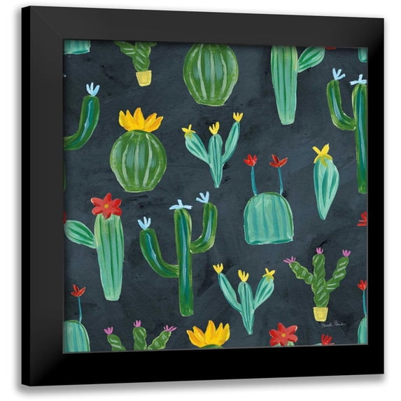 Zaman, Farida 12x12 Black Modern Framed Museum Art Print Titled - Homage to Frida Pattern IID