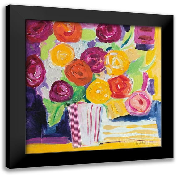 Zaman, Farida 12x12 Black Modern Framed Museum Art Print Titled - Posies