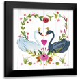 thumbnail image 1 of Zaman, Farida 12x12 Black Modern Framed Museum Art Print Titled - Swan Love III, 1 of 5