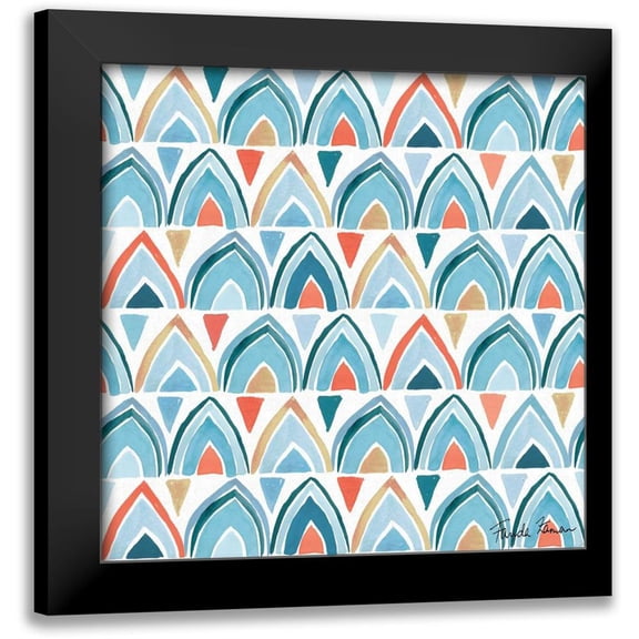 Zaman, Farida 12x12 Black Modern Framed Museum Art Print Titled - Whale Tale Pattern IV