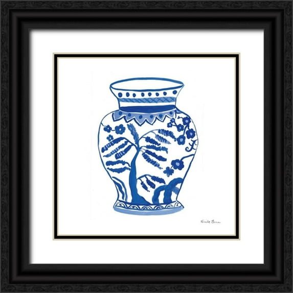 Zaman, Farida 12x12 Black Ornate Wood Framed with Double Matting Museum Art Print Titled - Chinoiserie IV