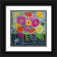 thumbnail image 1 of Zaman, Farida 12x12 Black Ornate Wood Framed with Double Matting Museum Art Print Titled - Folk Floral I, 1 of 4