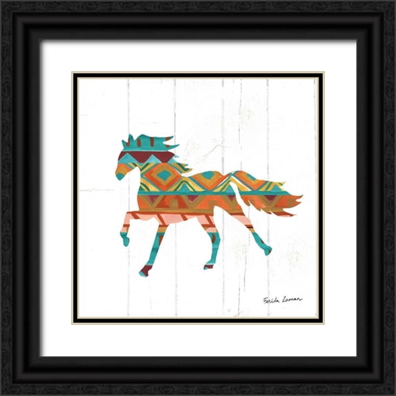 Zaman, Farida 12x12 Black Ornate Wood Framed with Double Matting Museum Art Print Titled - Southwestern Vibes IV