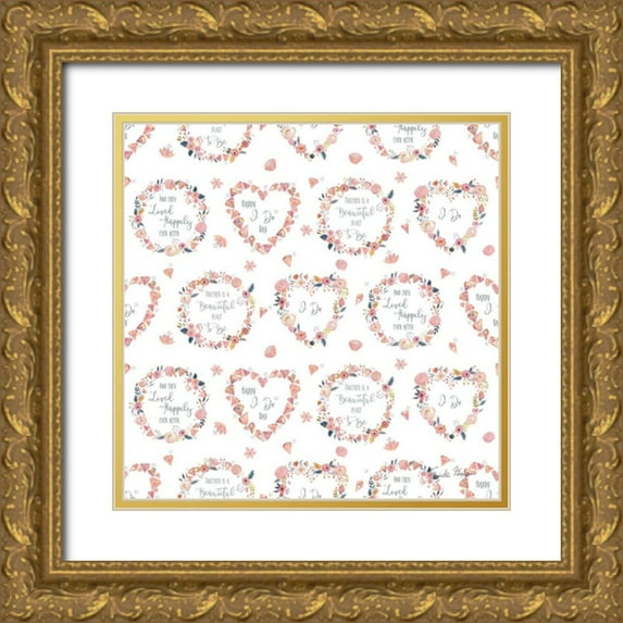 Zaman, Farida 12x12 Gold Ornate Wood Framed with Double Matting Museum Art Print Titled - It Takes Two Step 01A
