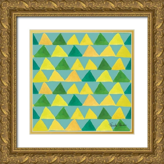 Zaman, Farida 12x12 Gold Ornate Wood Framed with Double Matting Museum Art Print Titled - Mellow Yellow Step 05B