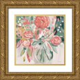 thumbnail image 1 of Zaman, Farida 12x12 Gold Ornate Wood Framed with Double Matting Museum Art Print Titled - Summer Pink Floral Modern, 1 of 4