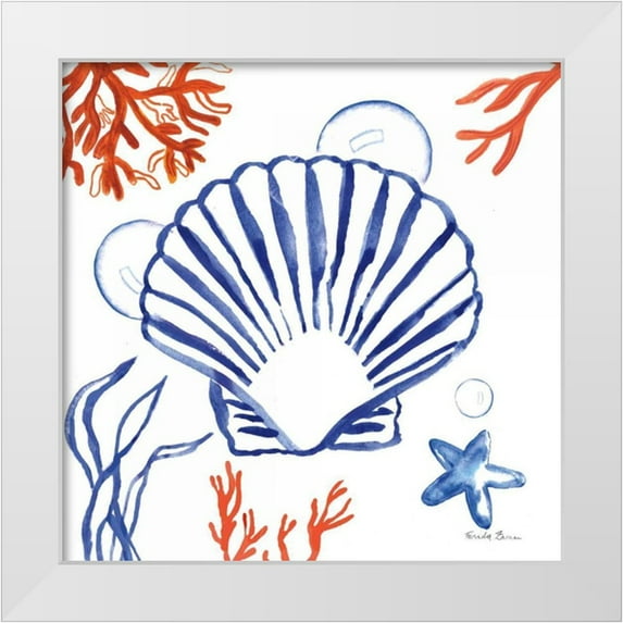Zaman, Farida 12x12 White Modern Wood Framed Museum Art Print Titled - Coastal Jewels III