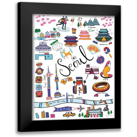 Zaman, Farida 12x14 Black Modern Framed Museum Art Print Titled - Travel Seoul