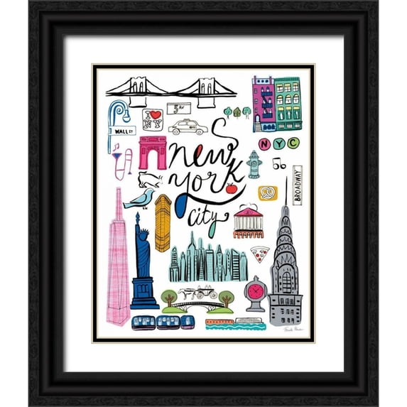 Zaman, Farida 12x14 Black Ornate Wood Framed with Double Matting Museum Art Print Titled - Travel NYC White