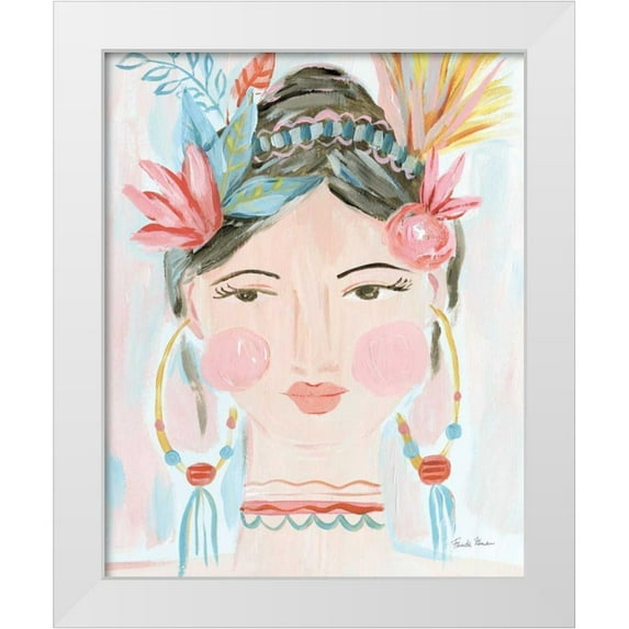 Zaman, Farida 12x14 White Modern Wood Framed Museum Art Print Titled - Boho Lady II
