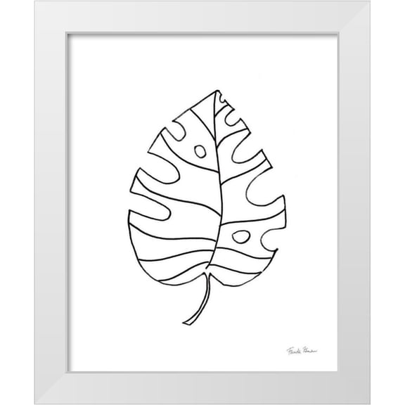 Zaman, Farida 12x14 White Modern Wood Framed Museum Art Print Titled - Doodle Palm lV