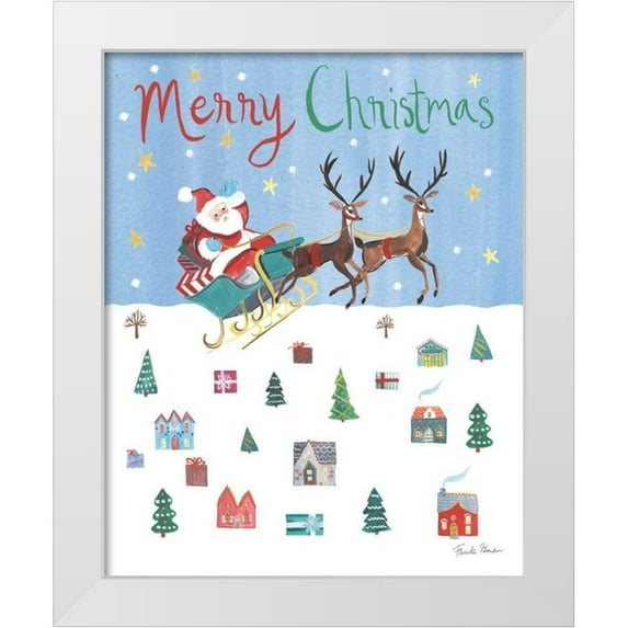 Zaman, Farida 12x14 White Modern Wood Framed Museum Art Print Titled - Holiday Festivities IV