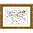thumbnail image 1 of Zaman, Farida 14x11 Gold Ornate Wood Framed with Double Matting Museum Art Print Titled - World Map, 1 of 4