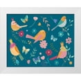 thumbnail image 1 of Zaman, Farida 14x12 White Modern Wood Framed Museum Art Print Titled - Royal Birds I Blue, 1 of 4
