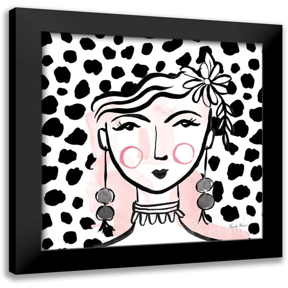 Zaman, Farida 15x15 Black Modern Framed Museum Art Print Titled - Pretty Faces I PInk