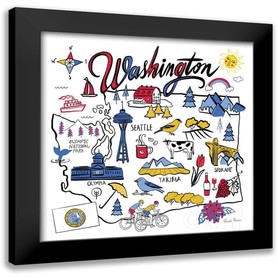 Zaman, Farida 15x15 Black Modern Framed Museum Art Print Titled - Washington