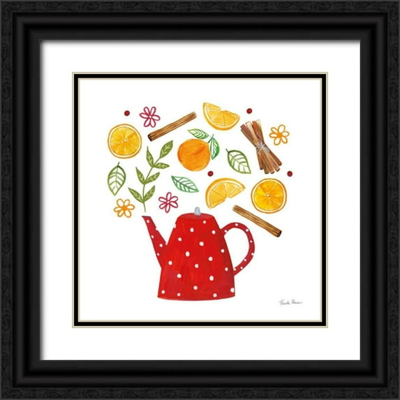 Zaman, Farida 15x15 Black Ornate Wood Framed with Double Matting Museum Art Print Titled - Organic Tea IV