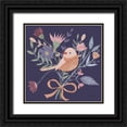thumbnail image 1 of Zaman, Farida 15x15 Black Ornate Wood Framed with Double Matting Museum Art Print Titled - Royal Birds III Purple, 1 of 4