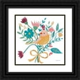 thumbnail image 1 of Zaman, Farida 15x15 Black Ornate Wood Framed with Double Matting Museum Art Print Titled - Royal Birds III White, 1 of 4