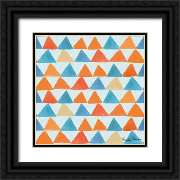 Zaman, Farida 15x15 Black Ornate Wood Framed with Double Matting Museum Art Print Titled - Whale Tale Pattern IIIB