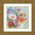 thumbnail image 1 of Zaman, Farida 15x15 Gold Ornate Wood Framed with Double Matting Museum Art Print Titled - Vintage Floral II, 1 of 4